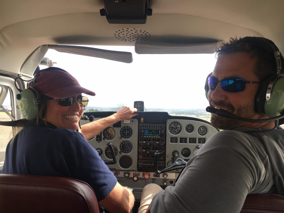 Flying.